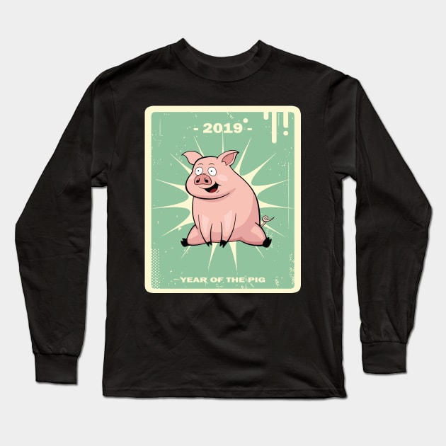 2019 Year Of The Pig Long Sleeve T-Shirt by MasliankaStepan